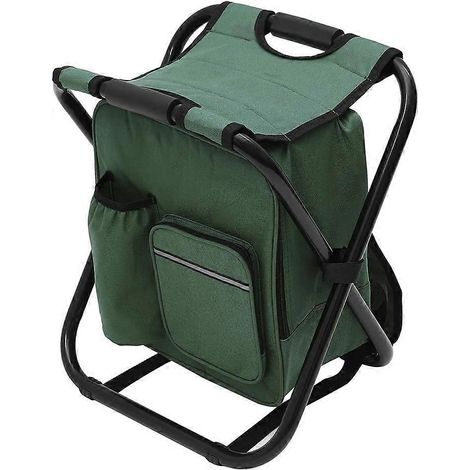 NOW 1 pc chaise de camping pliable sac à dos tabouret de pique-nique avec sac de pêche étanche sac à dos de randonnée avec siège tabouret portable en tissu oxford 600D Compatible avec (1/5)