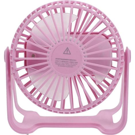 Tragbarer Tischventilator, kompakter USB-Ventilator, praktischer Luftventilator, leiser Mini-Ventilator für Studentenwohnheim, Zuhause, Büro (12,5 x 8 cm - Rosa) (1/3)