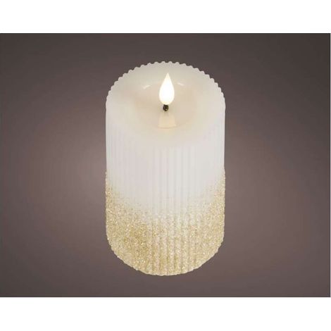 LED Candela Effetto Fiamma 7,5x15 cm Bianco Caldo per Interni