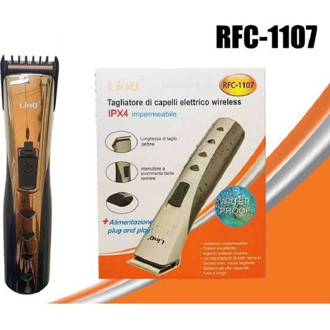 Linq - Rasoio Elettrico Taglia Capelli Regola Barba Impermeabile Ricaricabile Rfc-1107 - (1/2)