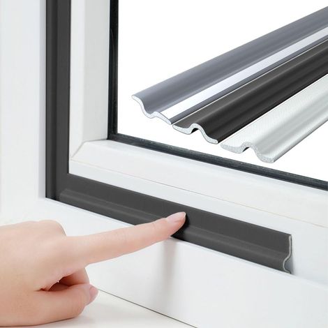 Burlete autoadhesivo de espuma de poliuretano para ventanas correderas, negro, 5 m