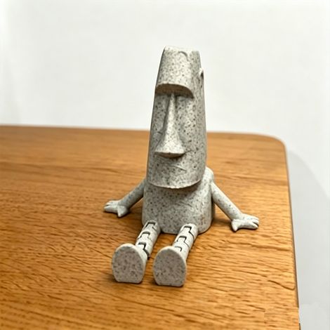 3D-gedruckte Osterfigur aus Stein mit beweglichen Gelenken, Moai-Statue, Tischdekoration, Marmorornament, kreatives Geschenk (1/4)