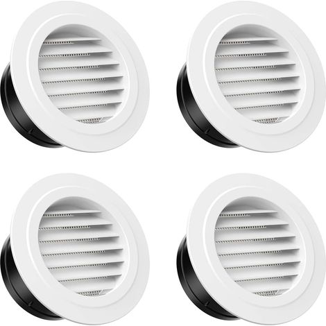 Lot de 4 Grille de Ventilation, Plastique ABS, Moustiquaire Intégrée, Diamètre 100mm, Pour Salle de Bain (1/5)