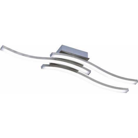 Plafonnier LED moderne nickel blanc ondulé 3000K 15W 1500 lm (1/2)