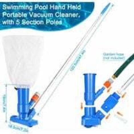Aspirateur de piscine portable à tête d'aspiration 5 sections – Pour piscines hors sol, spas et étangs – Nettoyage rapide et efficace (1/4)