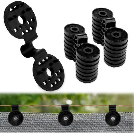50 clips de fixation pour toile d'ombrage, clips en plastique pour toile d'ombrage de serre, clips résistants au vent pour filet de protection solaire (1/5)