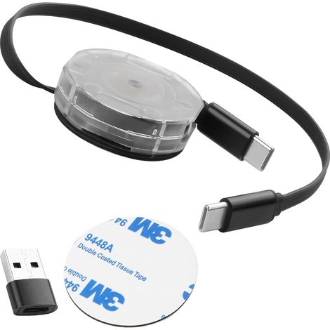 Câble de charge rapide USB C rétractable de 60 W avec adaptateur USB A de 1 m - Câble de charge USB de type C vers type C pour téléphone/ordinateur portable et plus encore (1/5)