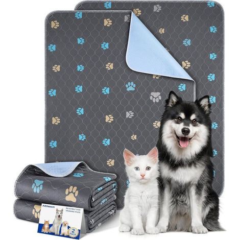 Tapis Chien Absorbant,2pc Alese pour Chien Lavables, 40x60cm Tapis de Propreté Chiot Réutilisables, Alese Chien Anti-fuites (1/5)