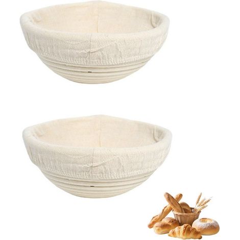 2 teiliger ovaler Gärkorb für Brot und Sauerteig handgefertigte Rattanschale Backutensil für Zuhause ausgekleidet 25 x 8 x 15 cm leicht zu reinig (1/5)