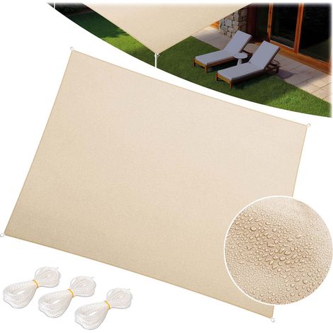 Rechteckiges Sonnensegel 3x4m Plonos PL-885 beige