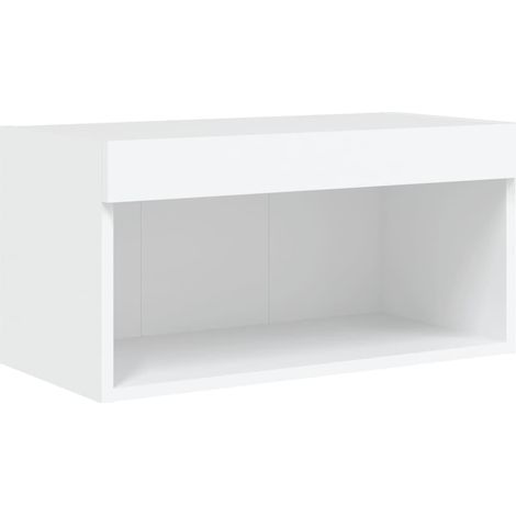 Mobile TV multimediale scaffale per televisione televisione buffet sala da pranzo soggiorno camera da letto con luci a LED 60 x 30 x 30 cm bianco 020026605