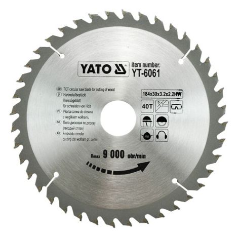 Yato YT-6061 hoja de sierra circular 18,4 cm 1 pieza(s)