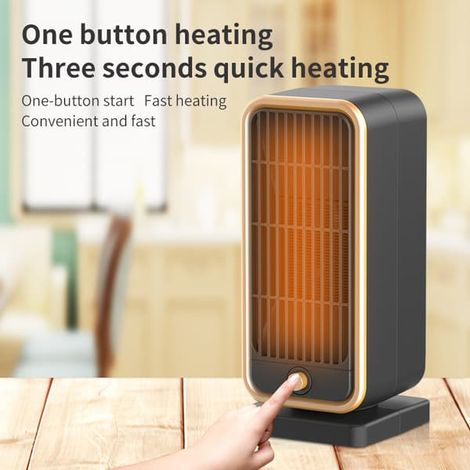 Chauffage d'appoint à économie d'énergie - 500 W PTC céramique silencieux, chauffage d'hiver, protection contre la surchauffe et le basculement. (1/4)