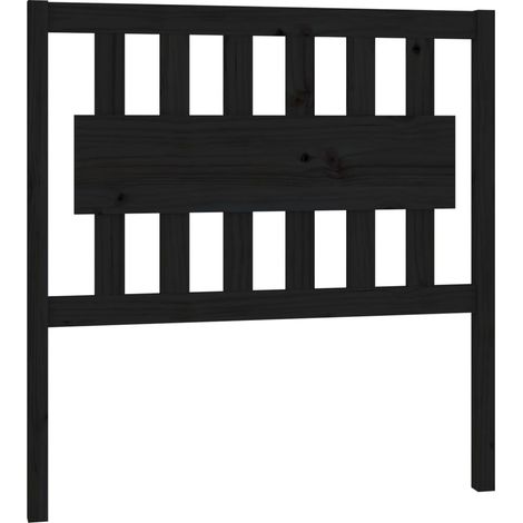 Tête de lit accessoire couchage chambre à coucher meuble 95,5 x 4 x 100 cm bois de pin noir TDL0202063