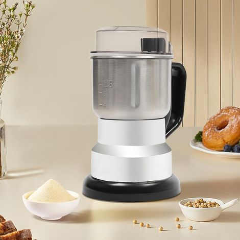 500ML Kaffeemühle Elektrisch & Coffee Grinder aus Edelstahl, 300W Gewürzmühle Kaffe Mahlwerk mit Bürste & Löffe, Elektrische Getreidemühle für Kaffeebohnen, Getreide, Gewürze