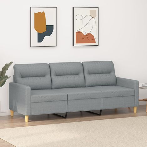 Vidaxl – Canapé convertible 3 places gris clair 180 cm – Tissu durable et respirant – Cadre en métal robuste – Design moderne (1/6)