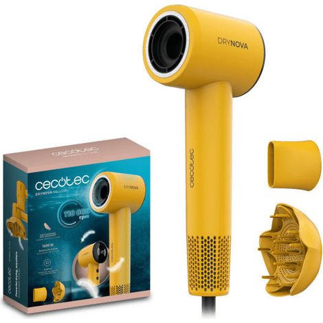 Cecotec, Asciugacapelli, 1600W, Compatto, Leggero, Giallo