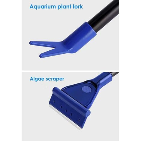 Kit de Nettoyage d'aquarium - - Outil avec Filet à Poissons, Râteau à Gravier et éponge de Nettoyage (1/4)