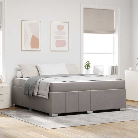 Bettrahmen mit Matratze Taupe 180 x 200 cm Stoff