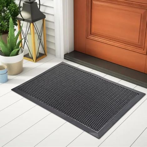 Doormat Indoor and Outdoor 60 x 90 cm Washable with Non-Slip 3D Mesh Surface for Front Door - Floor Mat for Front Door, Effective Dirt Removal (1/5)