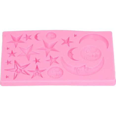 Moules à fondant en silicone pour gâteaux, cupcakes, puddings et crèmes glacées, motif soleil, lune et étoiles. (1/5)