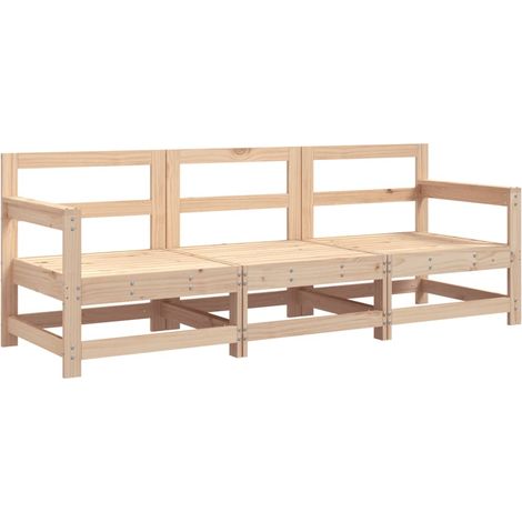 Maison Exclusive - Juego de muebles de jardín 3 piezas madera mac (1/5)