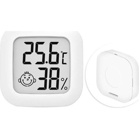 Innenthermometer, Innenhygrometer, Mini-Hygrometer, digitales Außenthermometer, Innenthermometer für Zuhause, Terrarium, Babyzimmer, Inkubator, Keller, Ankleidezimmer usw. (1 Weiß) (1/5)