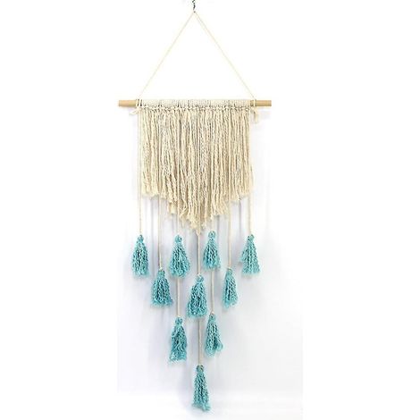 Tapisserie murale bohème tissée en macramé, décoration murale géométrique pour la maison (90x). (1/5)