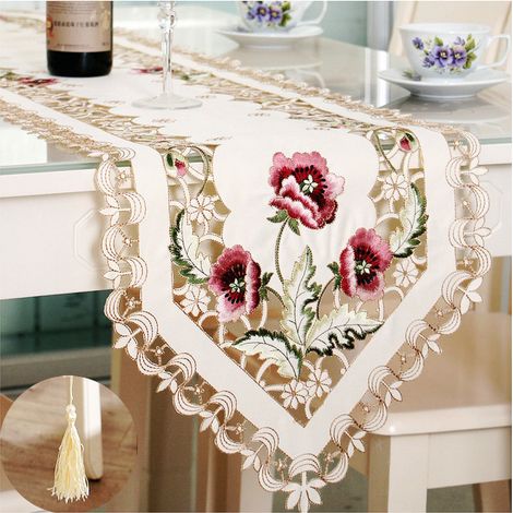 BEBUSINGOTO Vintage européen fleur dentelle chemin de Table élégant coureurs armoire salle à manger Table décoration 40150cm