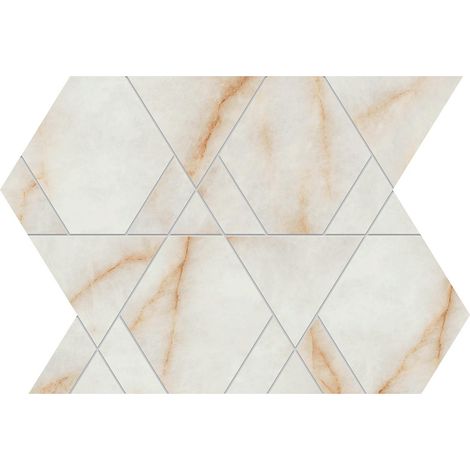 Mosaïque effet Marbre Blanc Cristallo Triangle Mix 33,4x28,9x0,9 cm Brillant Sorvella - Mur intérieur (vendu par carton de 0,57915 m²) - RO'MA CARRELAGE (1/2)