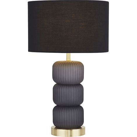 Lampada Da Scrivania Contemporanea Niagara Acciaio Nero Vetro Ottone 1 Luce E27 (1/3)