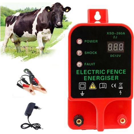 10 km Electric Fence, Solar-Powered Electric Fence for Animals, Electric Fence for Animal Husbandry, Electric Animal Control Unit (1/5)