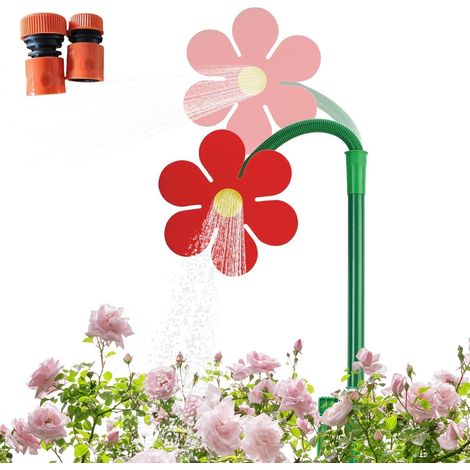 Crazy Daisy Sprinkler Arroseur De Fleurs Dansantes, Arroseur d'eau De Fleurs Pelouse Et Jardi N avec Adaptateur Jouet D'arrosage pour Enfants pour Arroser Cour Chiens (Rouge) (1/5)