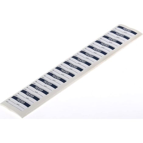 Etiquette adhésive pré-imprimée RS PRO Blanc, 140 par paquet ( Prix pour Sachet de 140 ) (1/2)