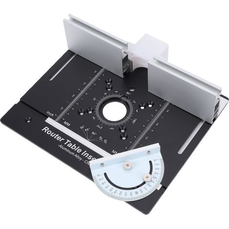 Système de levage pour table de défonceuse, échelles impériales et métriques de 51 mm, plaque d'insertion en alliage d'aluminium avec base de levage pour moteur de 64 à 66 mm de diamètre (1/5)
