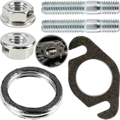 Kit de Joints et Goujons Pour Pot D'Échappement de Scooter 50cc 2 Temps, Compatible et Autres Modèles, Joint D'Échappement Plat et Cylindrique, Goujons M6 et Écrous Inclus (1/5)