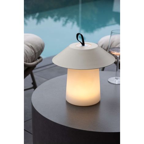 Rubu lampe de table LED pour l'extérieur beige. (1/3)