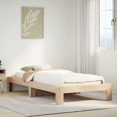 vidaXL Bed Frame without Mattress 100x200 cm Solid Wood Pine (1/5)