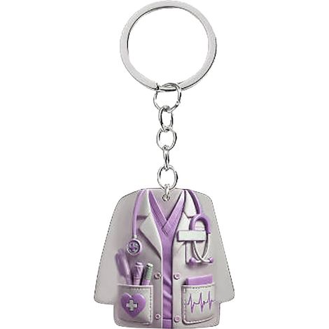 Ornement De Noël - Porte-Clés En Plastique Violet - Décoration Pour Arbre De Noël Fête Et Cadeau - 1 Pièce (1/5)