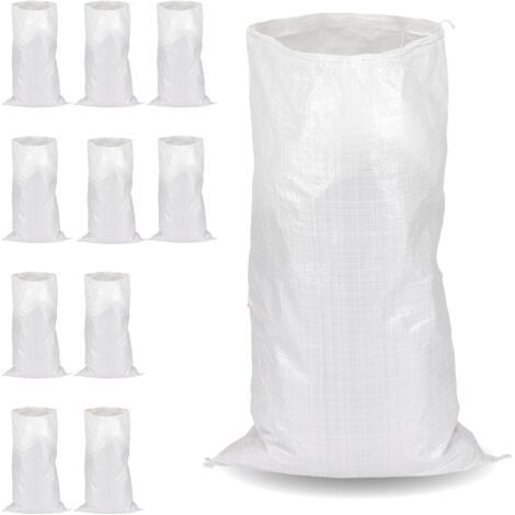 Flandria 10 Polypropylen-Bauschuttsäcke 55x95 cm, stark (55 kg) und wiederverwendbar, für Baustellen, Sand, Erde, Kies, Grünschnitt (1/5)