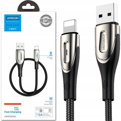 Cable USB para Lightning Joyroom Sharp S-M411 2.4A, 3m (negro)