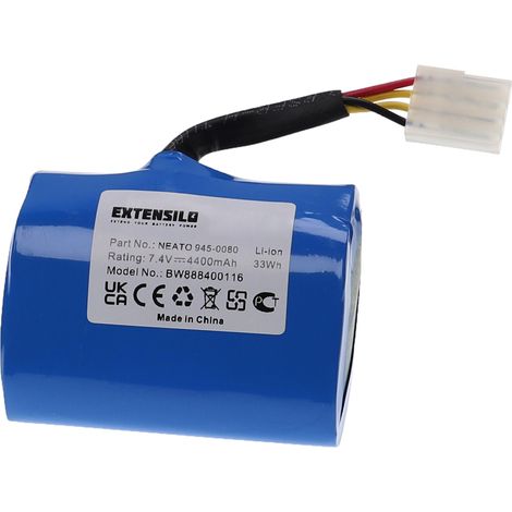 EXTENSILO Replacement Battery compatible with Neato XV-15, XV-21, XV-14 Vacuum Cleaner Home Cleaner (4400 mAh, 7.4 V, Li-ion) (1/3)