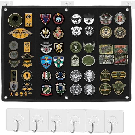 Board Patches Wall 60 x 45 cm Tactical Military Patch Holder Plate Wall Mat Foldable Organiser Display Board with Eyelets for Badges Sew-On Stickers (1/5)
