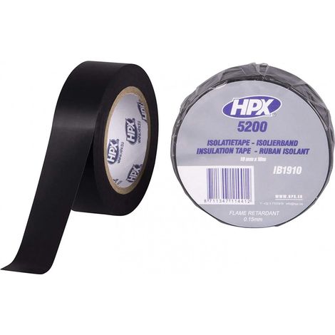 Cinta aislante de PVC TAPE 5200, negra, 19mm x 10m