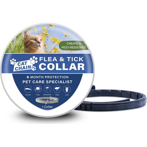 Collier anti-puces et anti-tiques pour chiens et chats,38cmtaille imperméable et réglable, protection 8 mois