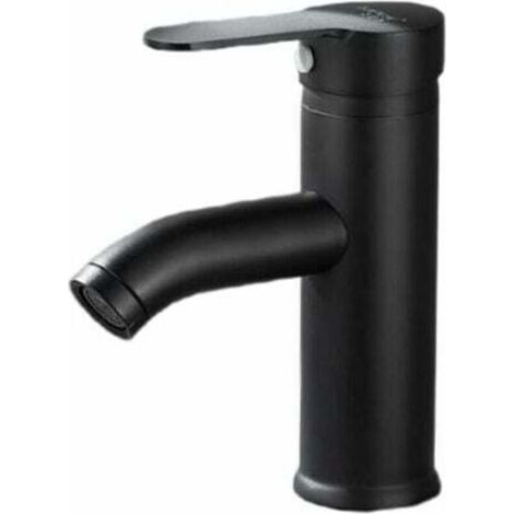 Handwaschtischarmatur in Mattschwarz – Mischbatterie für Warm- und Kaltwasser – Schwarz (1/4)