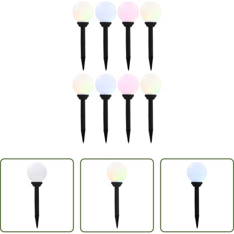 LED-Solarleuchte - Außen-Solarlampen 8 Stk. LED Kugel 15 cm RGB (1/5)
