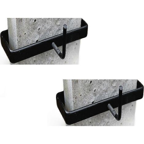 Support de fixation métallique robuste pour poteau en béton, adapté aux poteaux en béton de section 4 pouces (2 pièces) (1/5)
