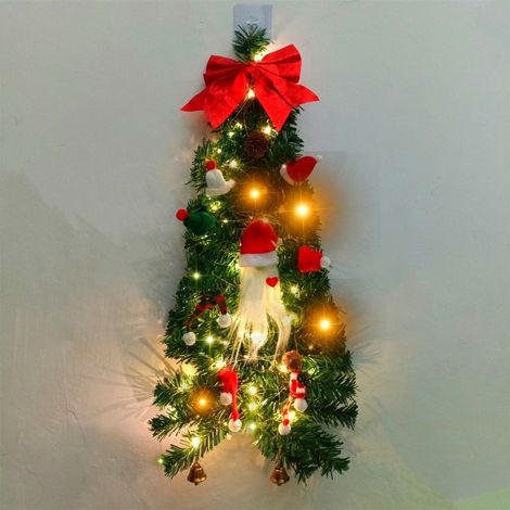 Arbre De Noel Mural - 70 X 34 Cm - En Plastique Retardant Au Feu Et Armature En Fer - Pour Salon Chambre Ou Bureau - 1 Piece (1/4)