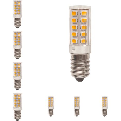 Ampoules LED, culot à vis E14, 220 V 3 W, lumière chaude, convient aux réfrigérateurs, hottes de cuisine, fours, etc. 8 pièces . (1/5)